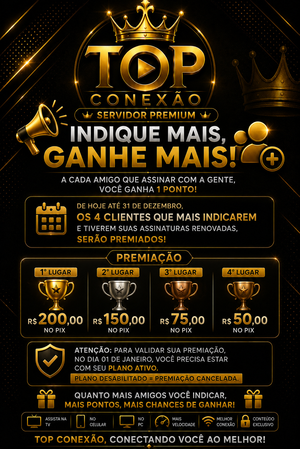 Super Promoção de Indicação — Indique mais, ganhe mais. Prêmios em dinheiro via Pix.